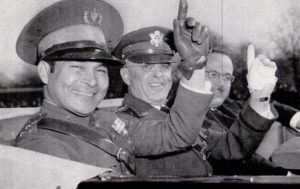 Fulgencio Batista (left) with U.S. Army Chief of staff Malin Craig in Washington D.C. in 1938. Image source: Harris & Ewing collection at the Library of Congress.